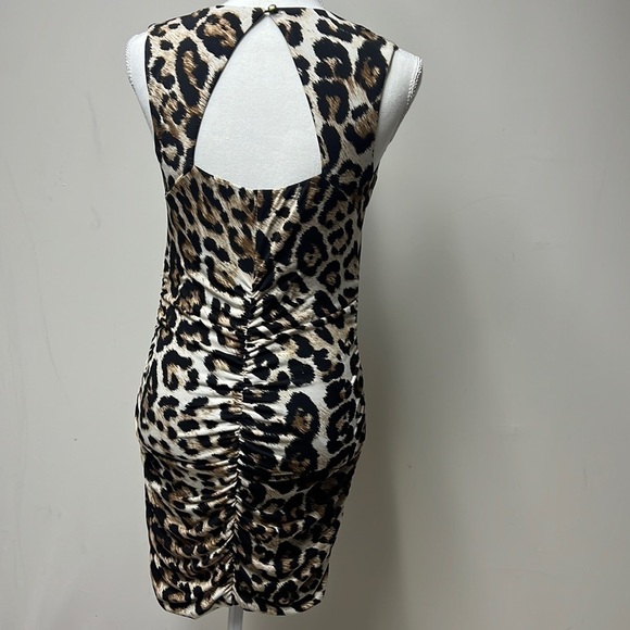𝅺THALIA Sodi Animal print Rusched dress Size XS (D4) - Picture 6 of 12